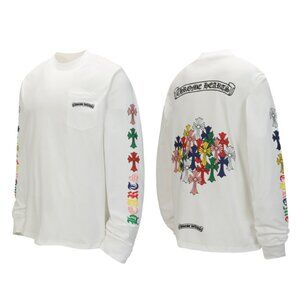 Chrome heart's long sleeve white-rainbow